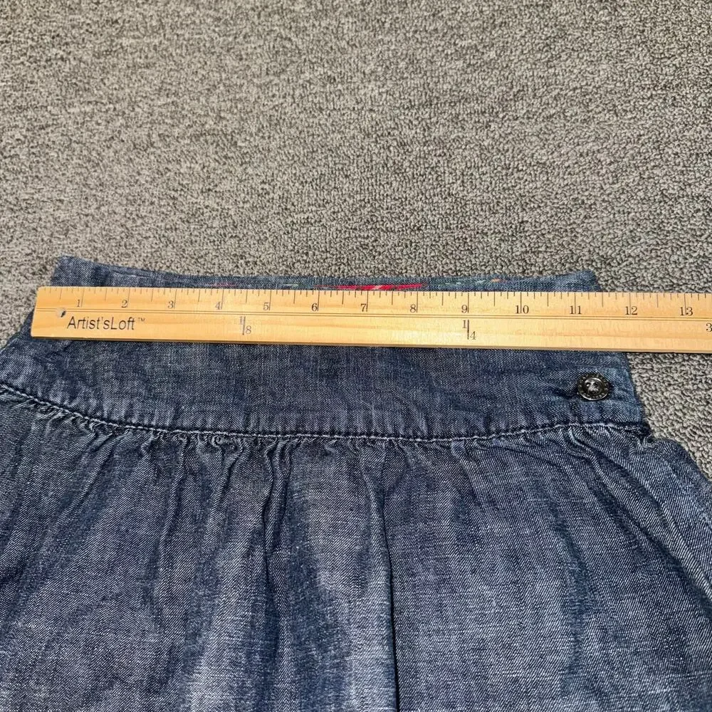 VTG GAP 2008 Youth Girls Pleated Denim Skirt Size 8 Kids Preppy Casual